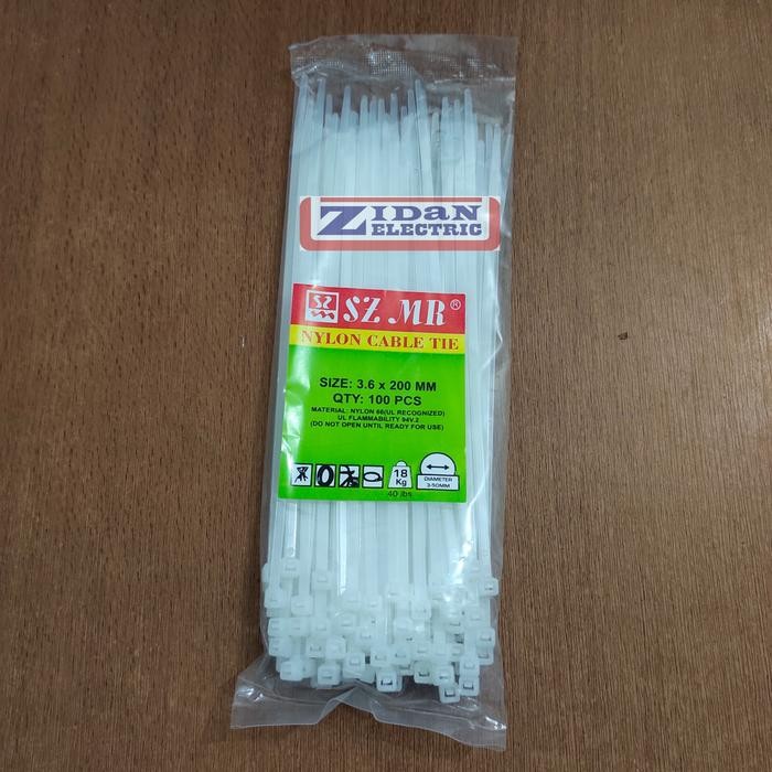 

No.OneBest- Kabel Ties 3,6x200mm 20cm / Cable Tie 3,6 x 200mm 20cm Putih / Hitam