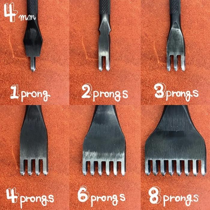 

No.OneBest- OKA Factory 4mm DIAMOND Hole Punches - prong pricking - Leather tools