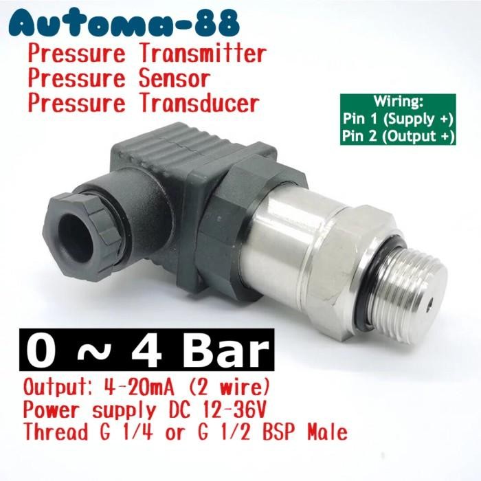 Sale Pressure Transmitter 0-4Bar Output 4-20Ma 24V 4 Bar G 1/2 1/4 Bsp