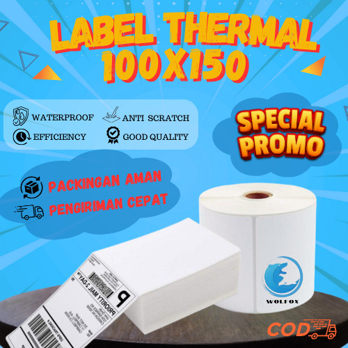 

UM1 KERTAS THERMAL LABEL STICKER UKURAN A6 100X150