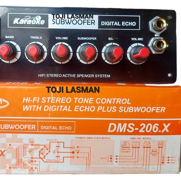 TONE KONTROL CONTROL STEREO ECHO MIC DMS 206 PLATINUM