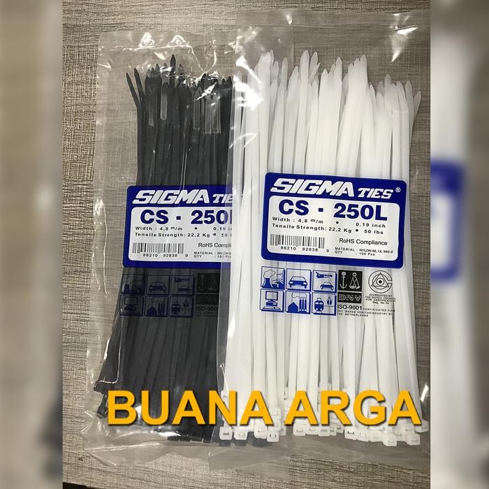 

Cable Ties Sigma Cs-250L Hitam / Putih Cv - 250L Kabel Tie Cs - 250 #Gratisongkir