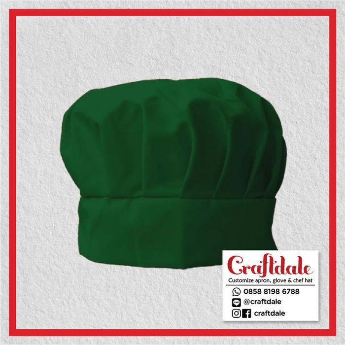 Terbaru Topi Koki - Hijau Tua Original