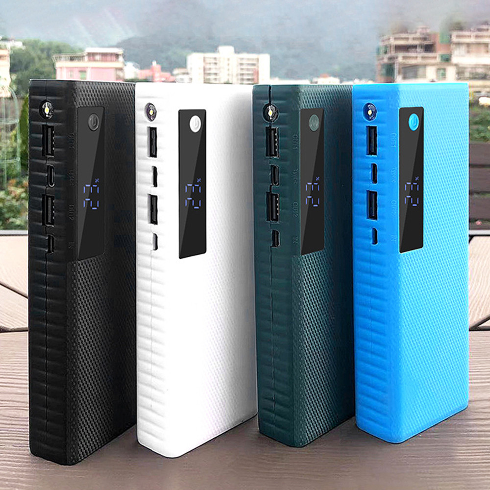 DIY Battery Power Bank Box 5 Slots 21700 Battery Power Box 5V/2.1A Dual Port Output Power Bank Porta