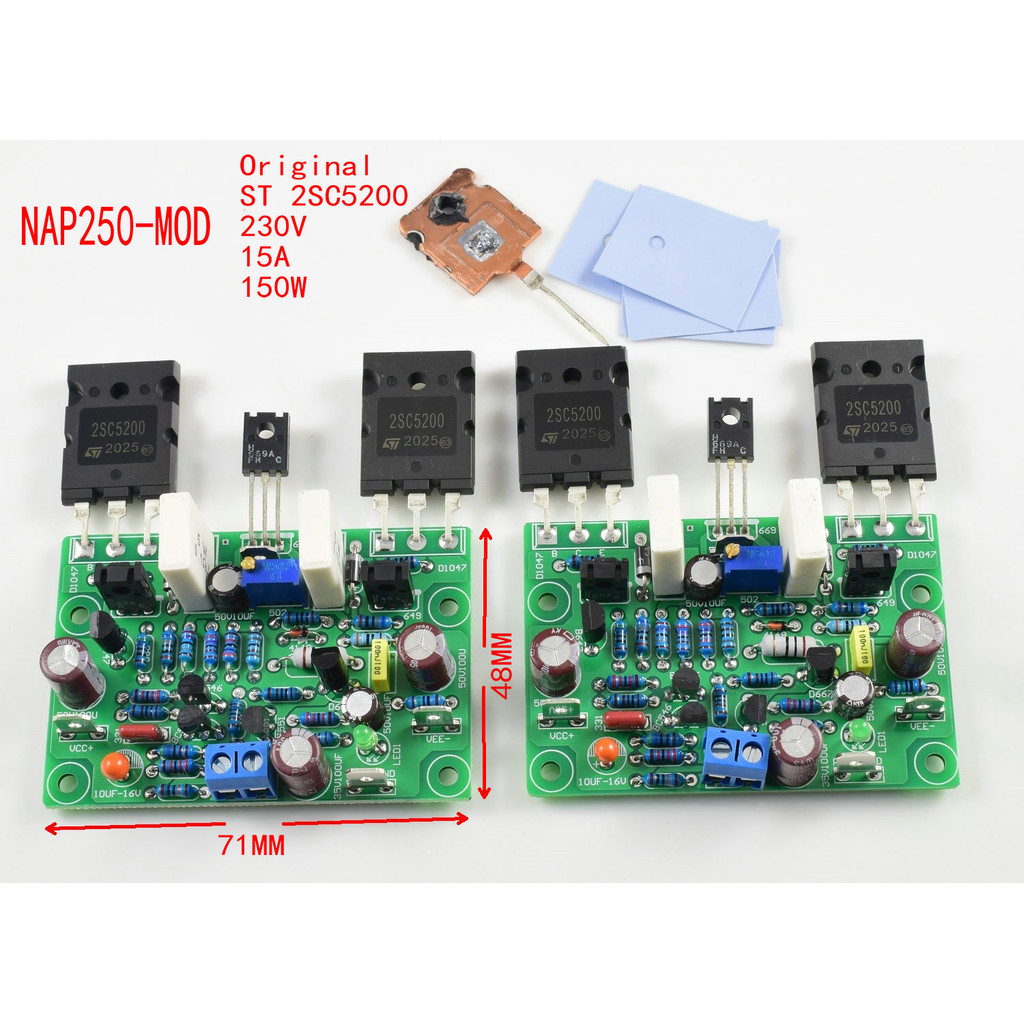2pcs NAIM NAP250 MOD Power Amplifier Audio Board HIFI Amplifier 2SC5200 Stereo Sound Amplificador 80
