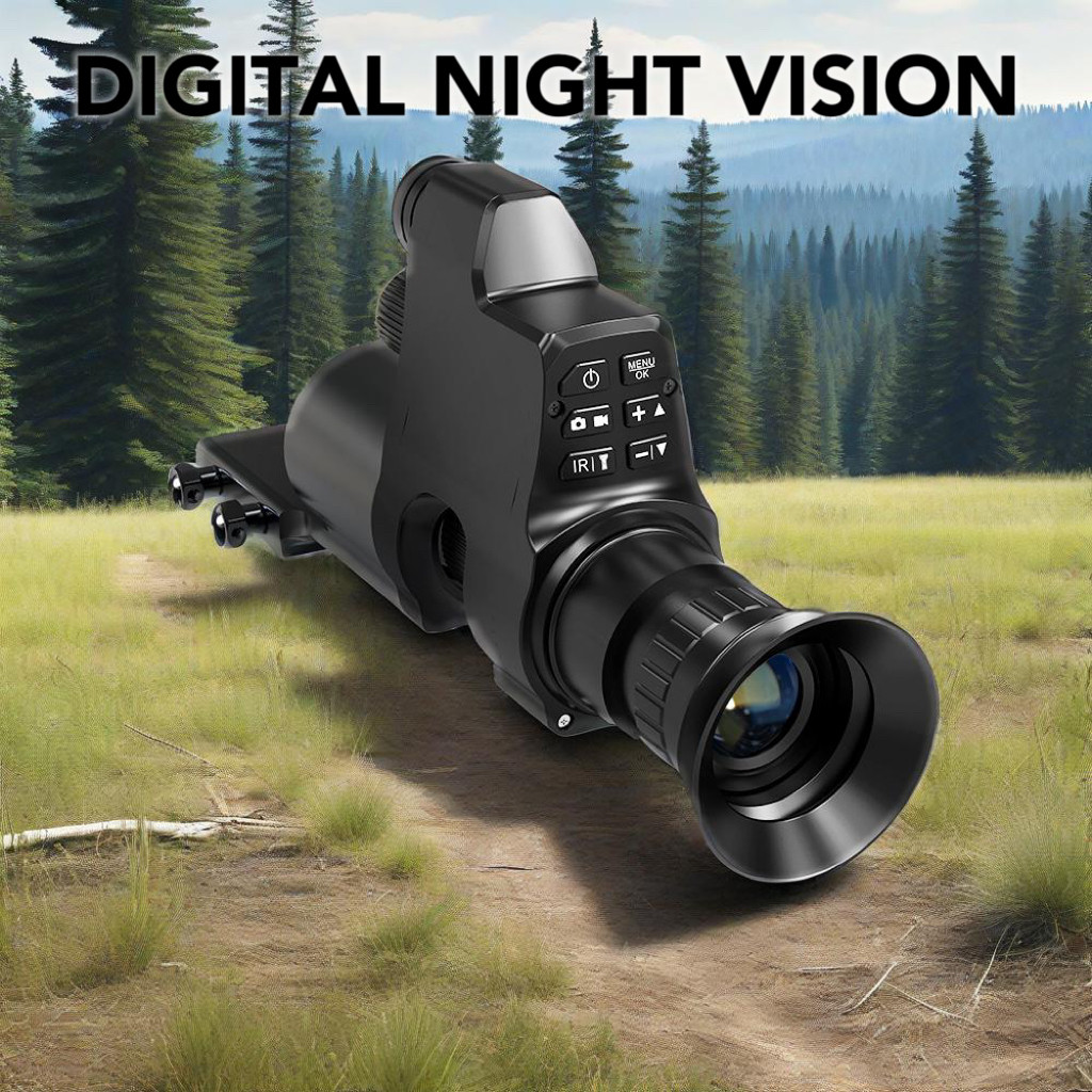 NEW New Clip-on Digital Night Vision Scope Monocular with 3 Levels IR and Crosshair 4X Zoom HD Video