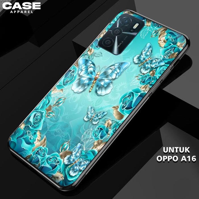 Genggam- Case Oppo A16 - Casing Oppo A16 Terbaru Fashion Case [ Btrfly-04 ] Silikon Hp Oppo A16