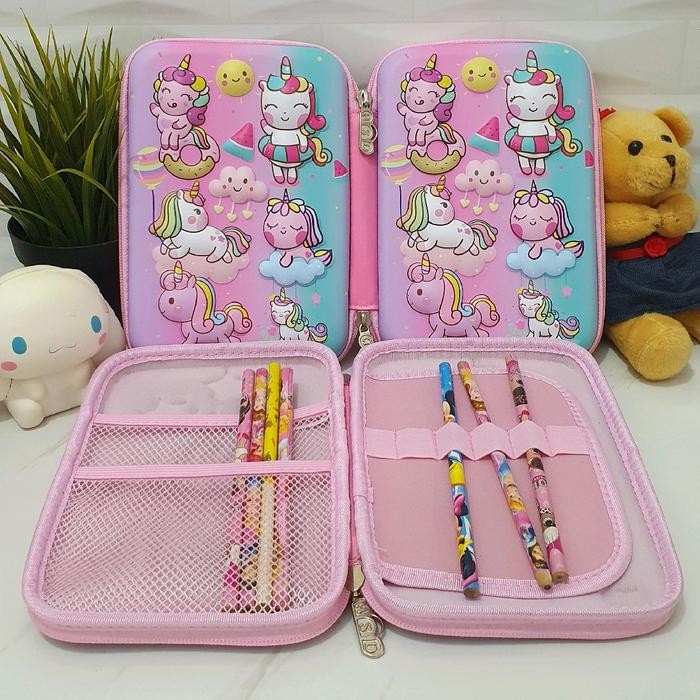 

PASTI MURAH KOTAK PENSIL 3D ANAK TK PAUD SD TIMBUL 2SISI UNICORN FROZEN ELSA IMPORT SEKOLAH KARET