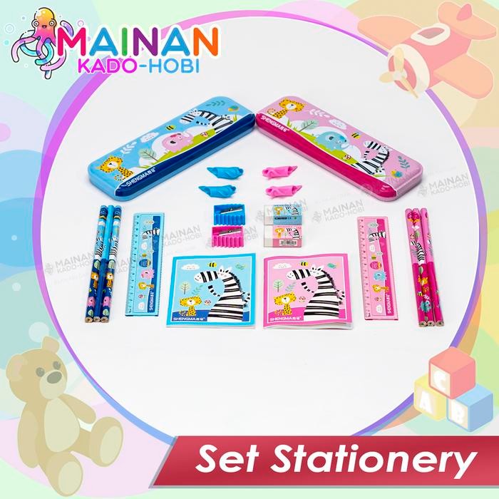 

STOK READY.! KADO ULANG TAHUN ANAK STATIONERY SET ALAT TULIS PENSIL ERASER RULER