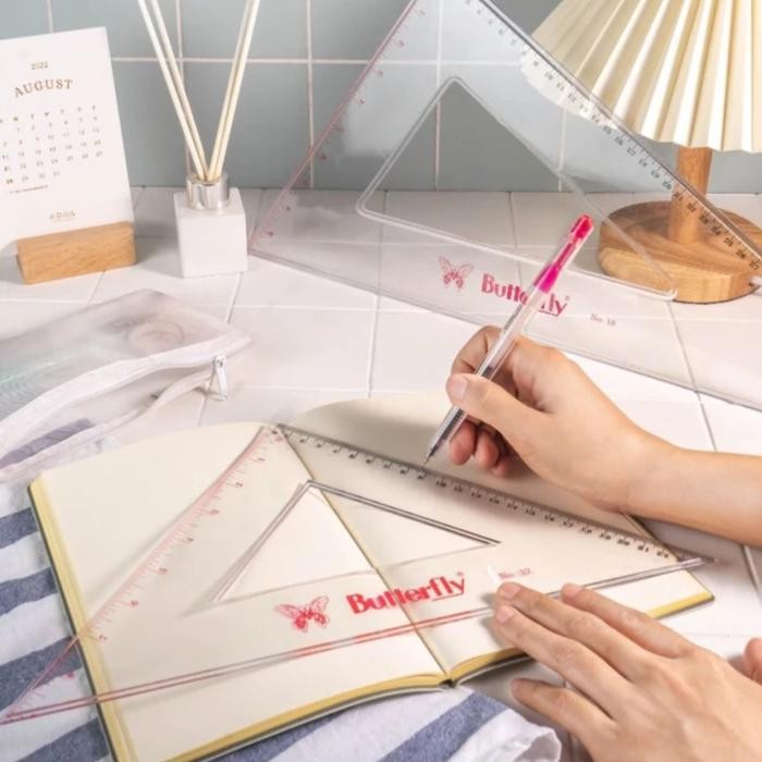 

BUTTERFLY TRIANGULAR RULER SET 14CM 23CM 90 No.6 No.8 PENGGARIS BUTTERFLY SUDUT SEGITIGA PANJANG SET