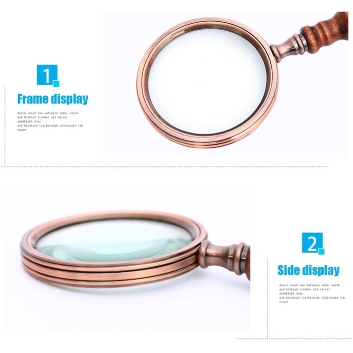 

KACA PEMBESAR MOTIF KAYU RETRO / VINTAGE LUP LENSA HANDHELD MAGNIFIER