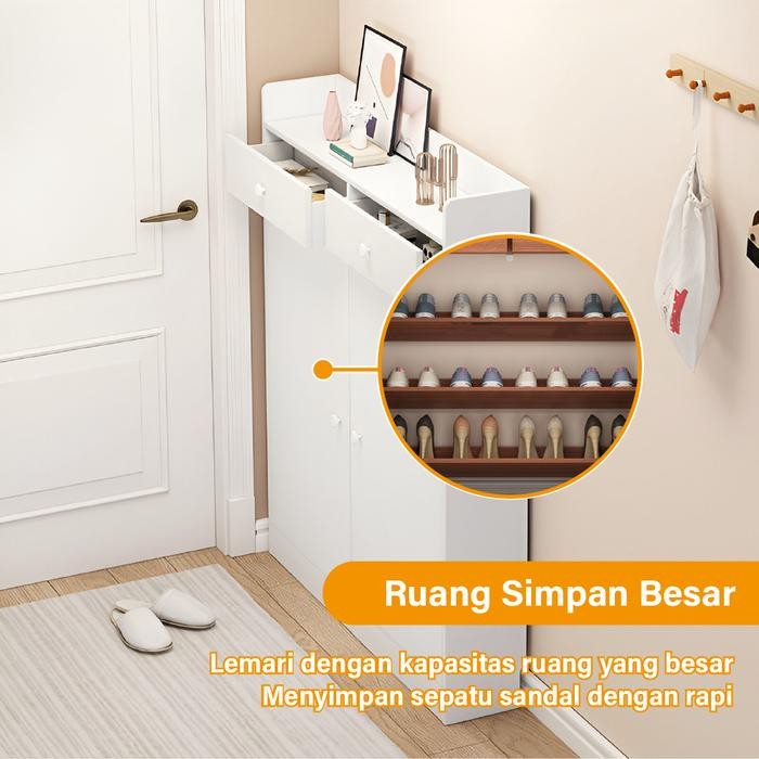 Lemari Sepatu Minimalis Lemari Sepatu Tertutup XJ-6-1 Rak Sepatu Dinding Rak Serbaguna
