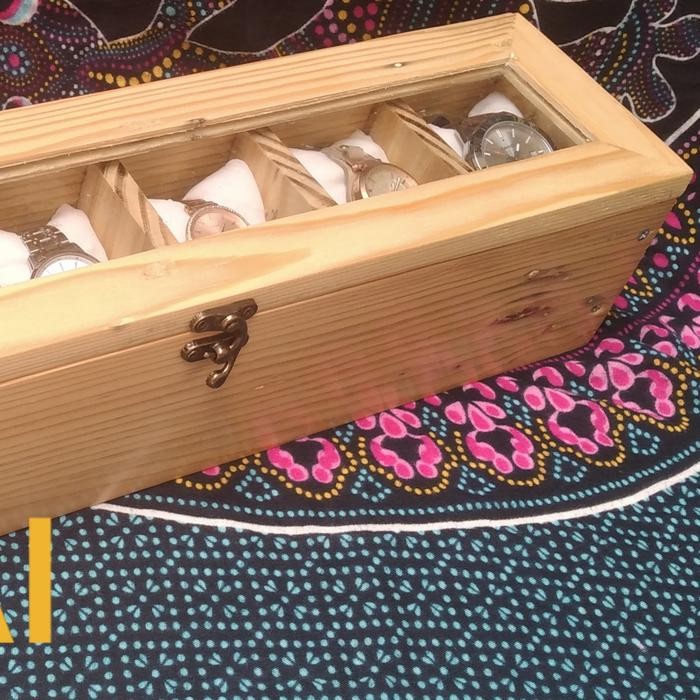 new KOTAK JAM TANGAN KAYU JATI BELANDA ISI 6 / BOX JAM TANGAN KAYU