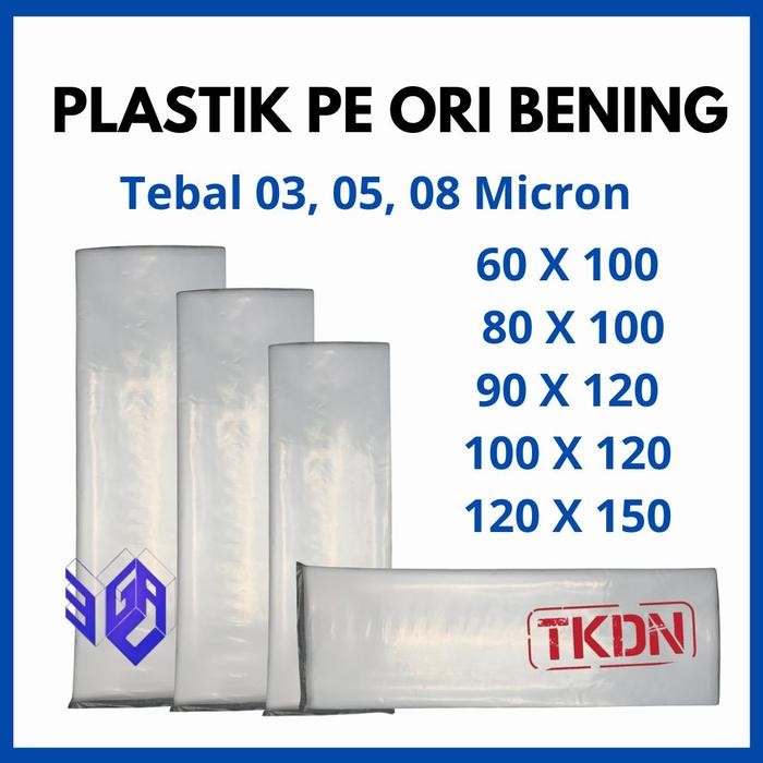 BERKUALITAS Kantong Plastik PE Ori Bening 60 X 100 80 X 100 90 X 120 100 X 120