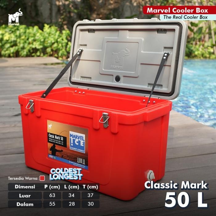 HK11- Cooler Box 50 L Kotak Box Es Kecil Sedang Besar Cooler Box Ice / Box Es Marvel
