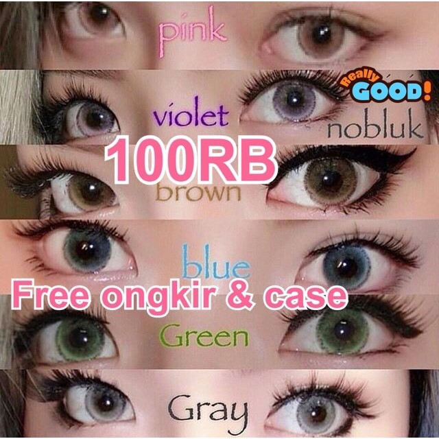 Nobluk & mini nobluk gray brown blue violet en pink softlens