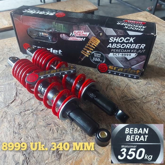 Shock Shok Shockbreaker Belakang Motor Beban Berat Ukuran 340 Scarlet