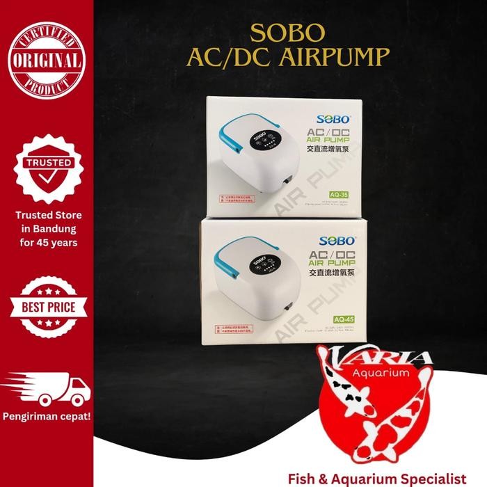 Aerator Sobo AC/DC Mesin Gelembung Udara Aquarium Sobo AC/DC AQ-35 AQ-45 Mesin Aerator Gelembung