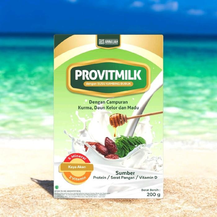 GRATIS ONGKIR Provitmilk Susu Bubuk Etawa Plus Herbal Daun Kelor, Kurma, Madu 200 Gram Kambing Susu