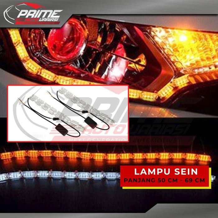 Led Alis Crystal Tear Mobil Motor 2 Mode 2 Warna Drl + Sein Running