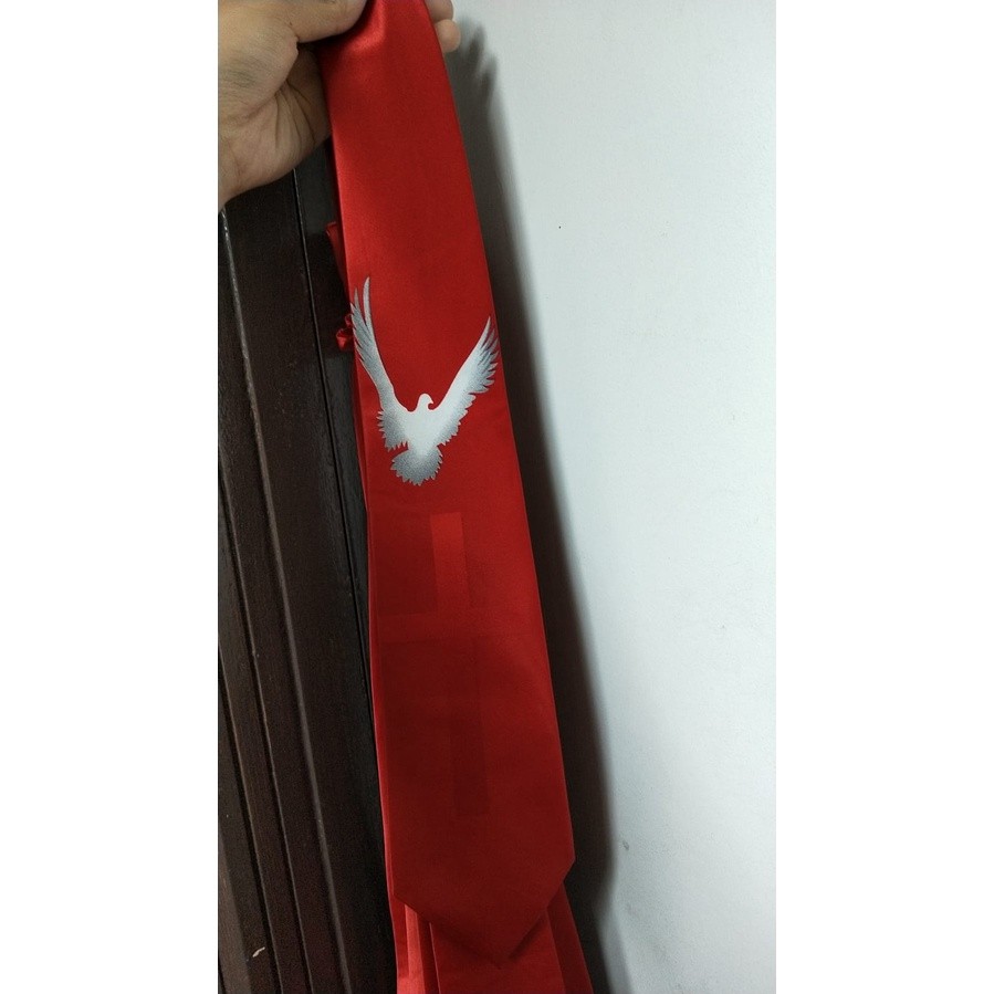 Dasi Pria Dasi Rohani Dasi Salib Dasi Gereja Motif Salib Meati Merah