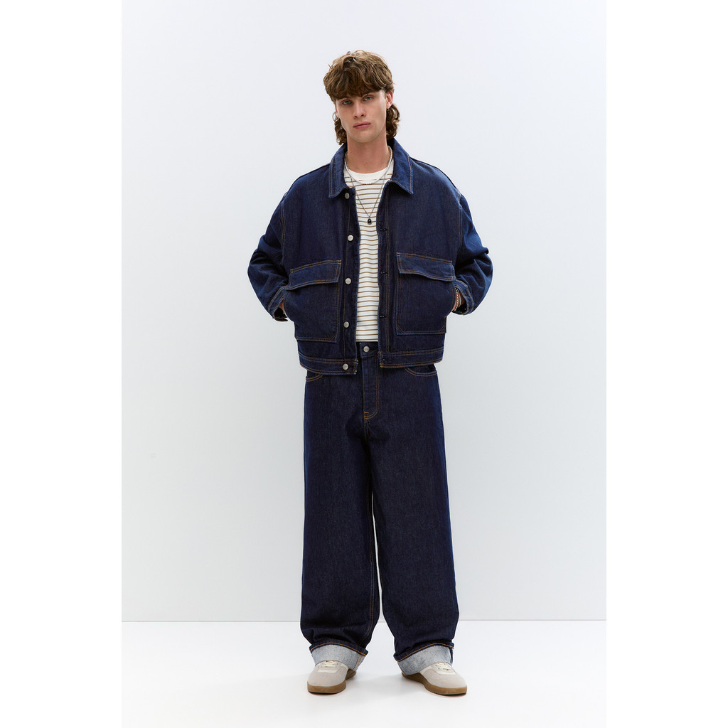 Pull&Bear Jeans baggy selvedge longgar