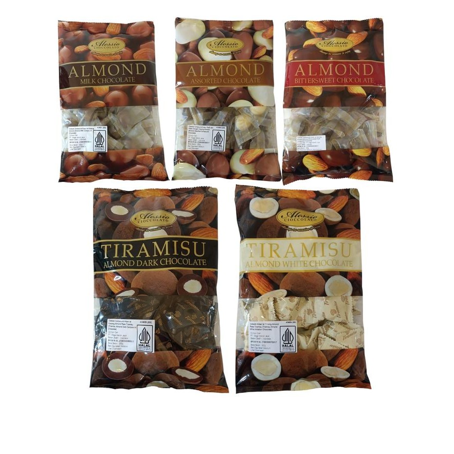 

ALESSIO CIOCCOLATO Tiramisu Almond Chocolate 200g Assorted Milk Bittersweet White Dark Chocolate