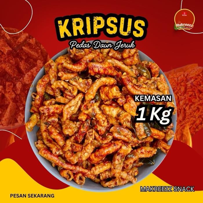 

Usus krispi pedas daun jeruk/ Kripik Usus 1 Kg/ 1 Kg usus crispy/ Usus krispi viral Camilan Makanan