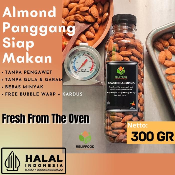 

ROASTED ALMOND - KACANG ALMOND PANGGANG KUPAS 300 gr (BOTOL) Snack Food Cemilan Kering