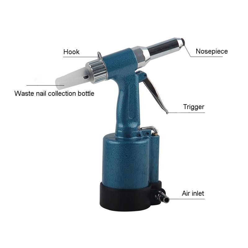 Purvisco - Pneumatic Rivet Gun Air Tang Paku Rivet Nut Gun Otomatis Rivet Mur Alat Rivet Tang Rivet