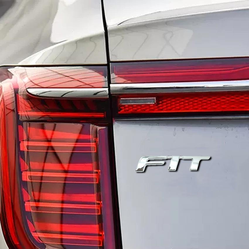 Purvisco - Emblem Mobil Fit Honda Jazz Chrome - Emblem Logo Mobil FIT Chrome