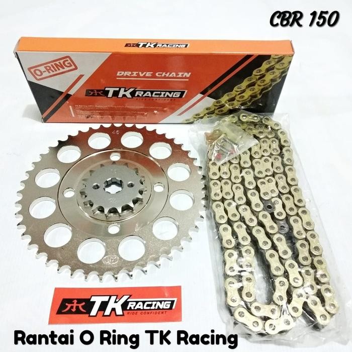 Gear Set Tk Racing Cb150R / Cbr150 Rantai O Ring Gold Tk Racing 428Hpo