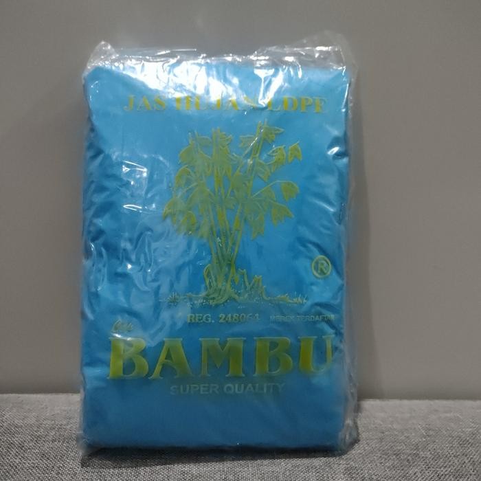Jas Hujan Plastik 1lusin HDPE Panjang Poncho Bambu isi 12 pcs