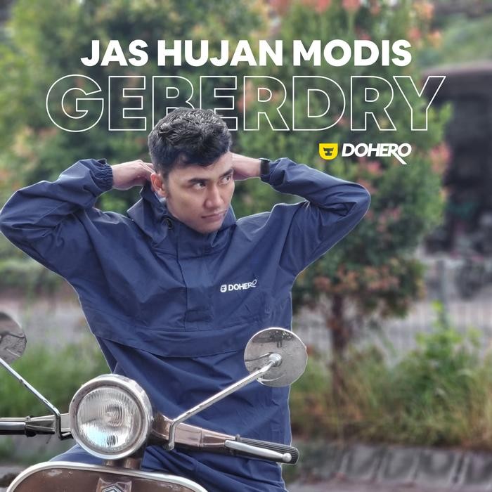 Dohero Geberdry Jas Hujan Pria Wanita Modis Mantel Raincoat Original Bahan Taslan Anti Rembes