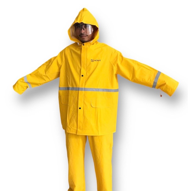 Jas Hujan Berkualitas MIWA warna kuning Bahan Tebal