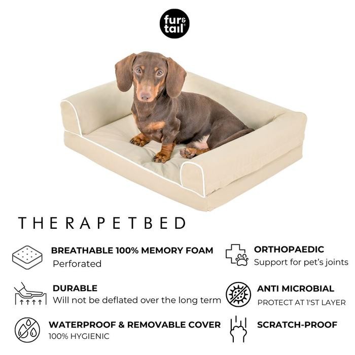 Fur&Tail THERAPETBED . Waterproof, Pet bed, Tempat tidur anjing, Ranjang anjing, bantal anjing.