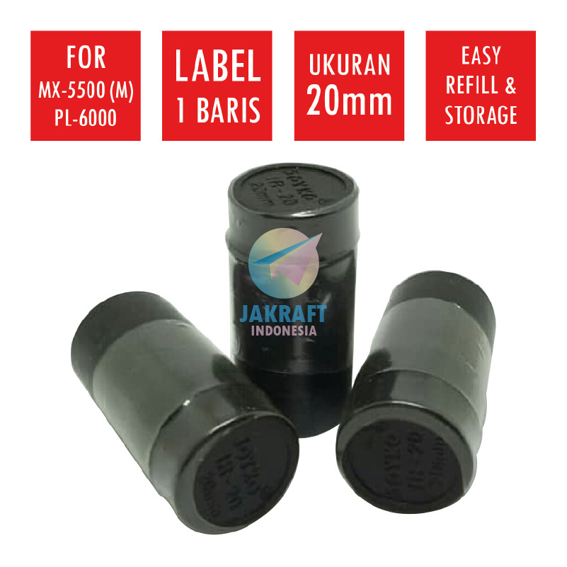 

(50 Pcs) Tinta Label 1 Baris IR-20 Refill Alat Mesin Cetak Labeller MX-5 / MX-5M / PL-6600 PACK