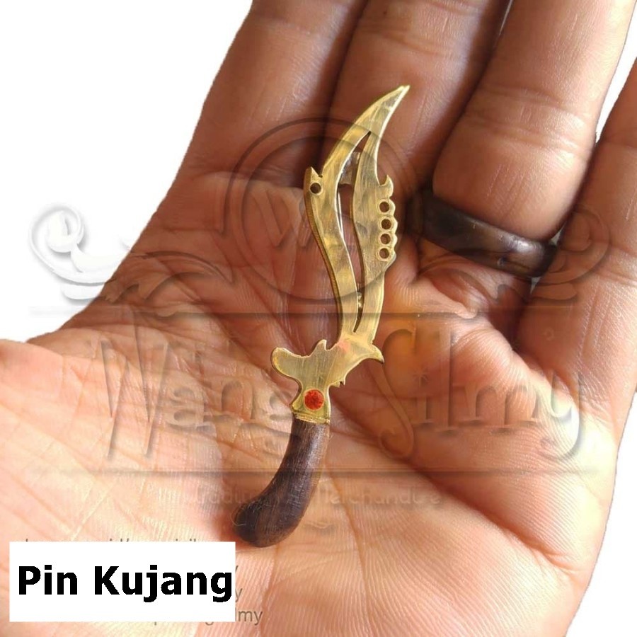 kujang spesial Silii Miniatur, Padjajaran, Sunda bahan kuningan sari Gagang Kayu Sonokeling Aksess