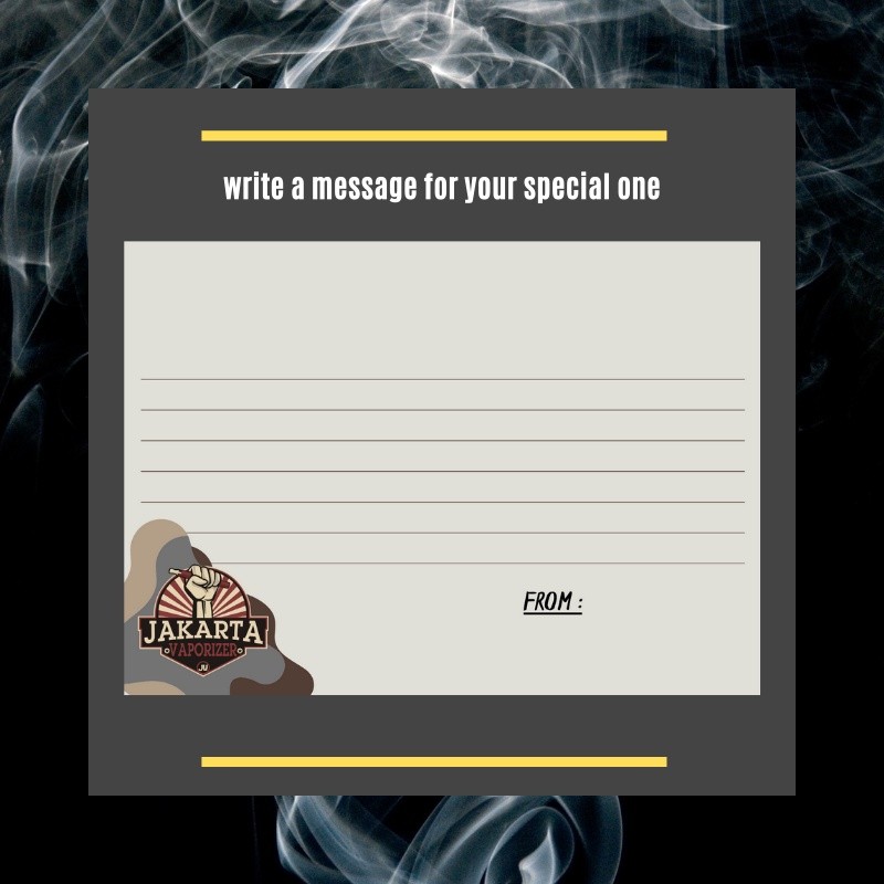 

JAKARTA VAPORIZER GREETING CARD KARTU UCAPAN UNTUK HADIAH