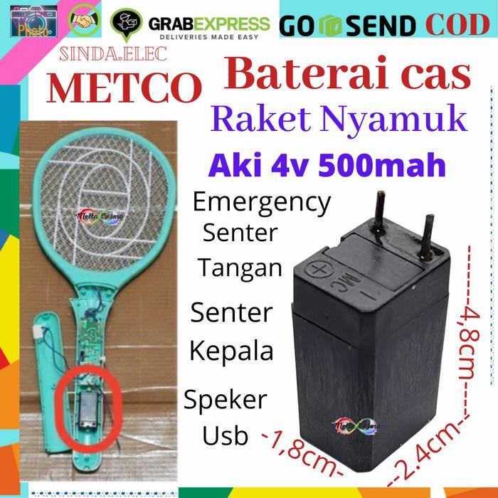 Baterai Raket Nyamuk Aki Kering 4 Volt mah Senter Emergency Speaker *