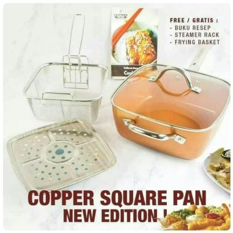 NEW.. MULTI PURPOSE SQUARE PAN COPPER FINISH HC PANCI SERBAGUNA
