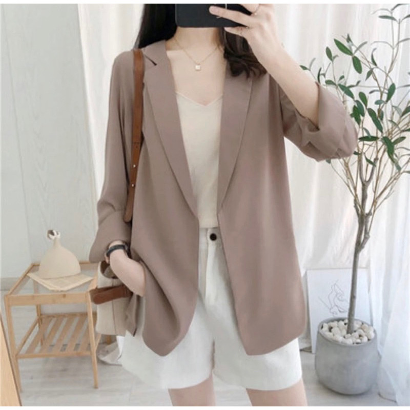 NEW Blazer Wanita Korea / Blazer Basic Plain Korean Style / Blazer Tangan Panjang Wanita outher