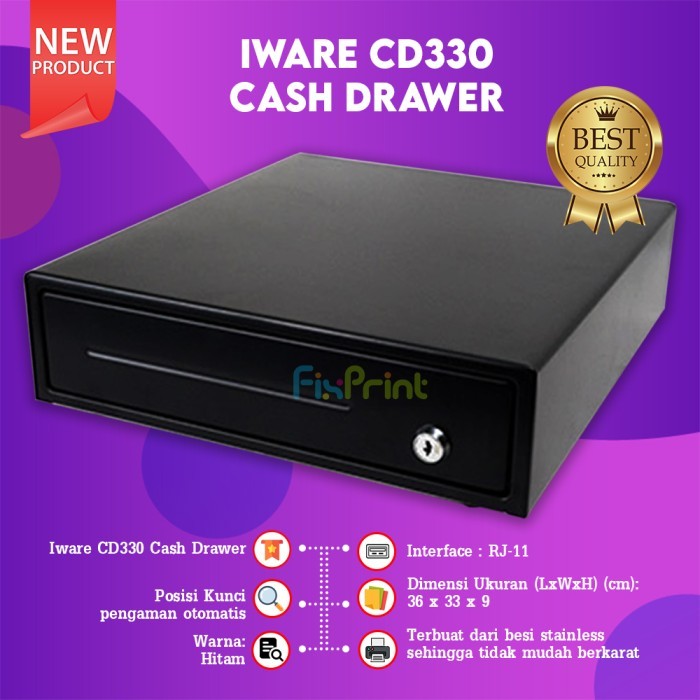 

SendToday- Cash Drawer Cd330 Iware Laci Uang Kasir Cd-330 Cd 330 Mini New