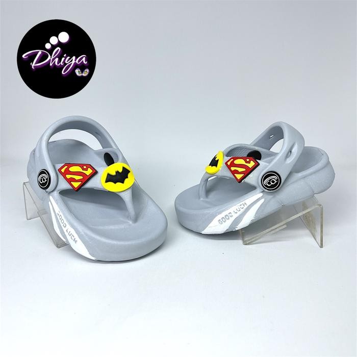 TapakKecil- Sandal Jepit Anak Laki - Laki Tali Belakang Karakter Batman Ceqiu 20-25