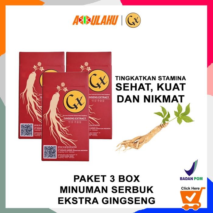 terjaminDiKita- GX Ginseng Extract 3Box - Suplemen Pria Herbal Ekstrak Ginseng Korea