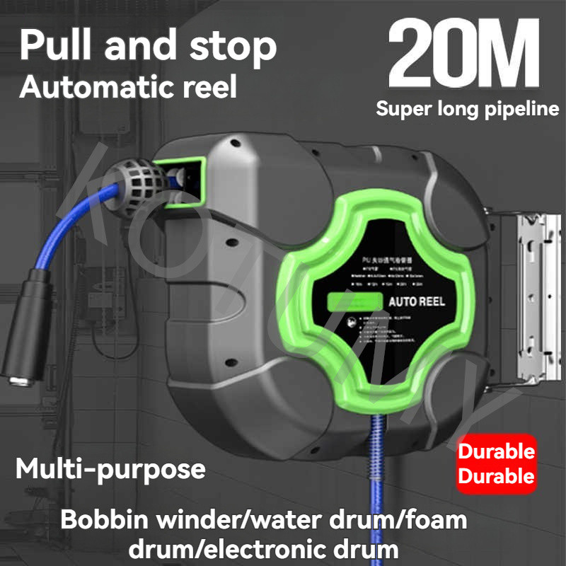 10/15/20/25M Automatic Retractable Hose Reel Air Drum 4S Shop Car Wash Garden Wall Mount Cleaning Ma