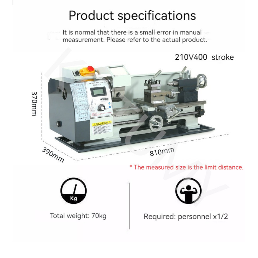 Mini Metal Lathe Machine Multi-function Woodworking Metal Small Machine Tool 750W CNC Lathe