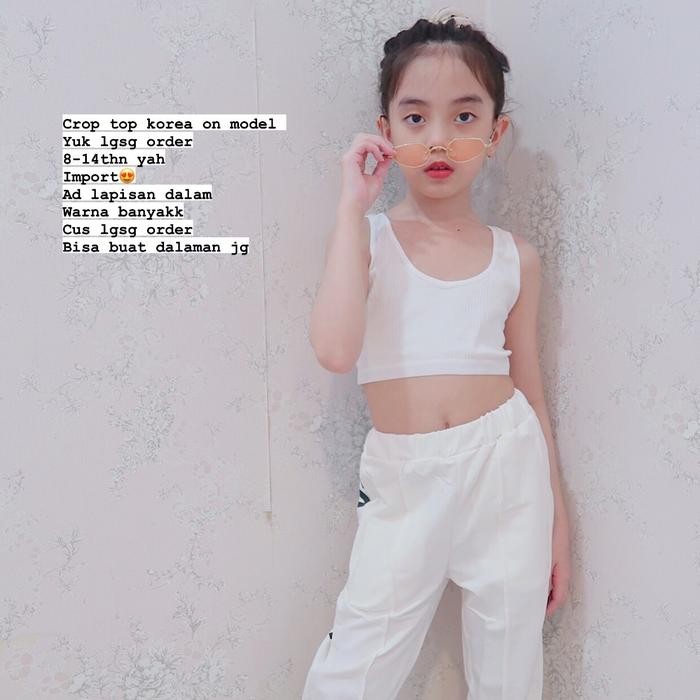 SandangAnak- Linglingkids-Crop Top Anak Import 8-14Thn/Crop Top Anak /Baju Crop Anak/Baju Crop Anak