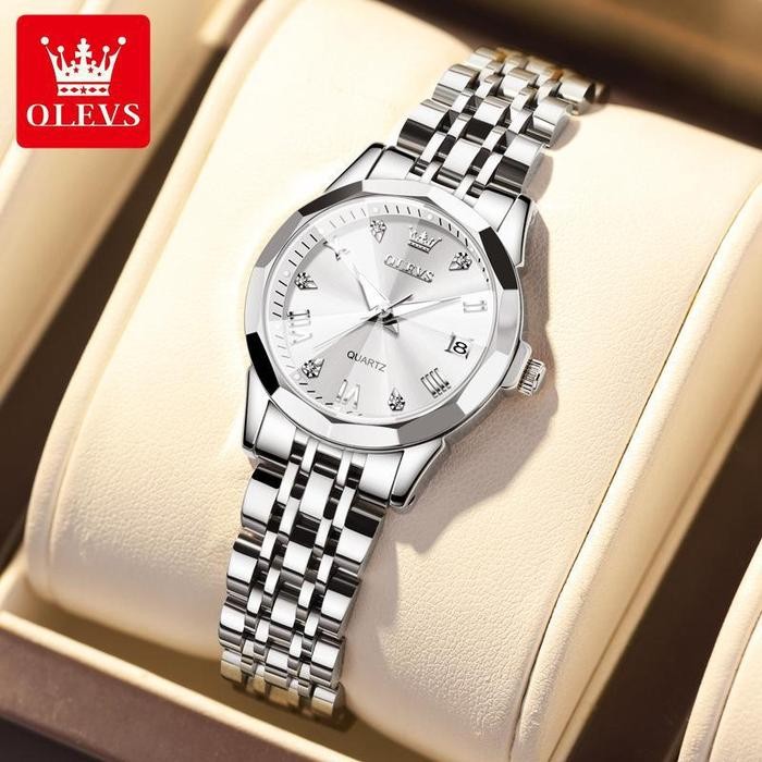 OLEVS Jam Tangan Wanita Anti Air STAINLESS Analog Bisnis Kemewahan Santai Watches Anak Perempuan
