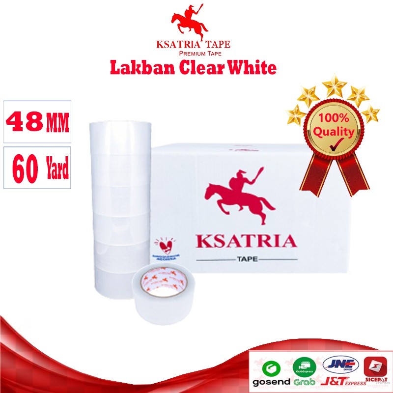 

[TERMURAH] Lakban OPP Tape / Lakban Clear White Dunia Packing 60 Yard (1 Dus)